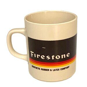 Firestone Tire Advertising Mug Beige